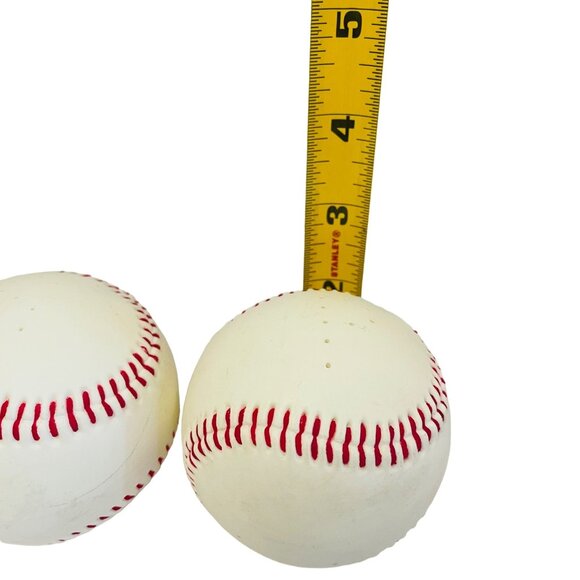 Vintage Hallmark Style Baseballs 2 Pack White Leather With Red Stitching Plastic - Picture 7 of 7